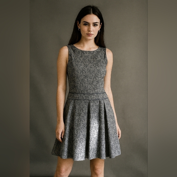 J. Crew Dresses & Skirts - J.Crew Women's Palm Jacquard Drop Waist Dress Size 10 Linen Academia